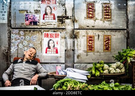 Wet Market in Chun Yeung Street, Hong Kong Island, Hong Kong, China Stockfoto