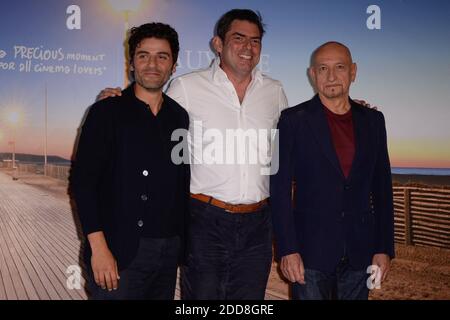 Oscar Isaac, Chris Weitz, Sir Ben Kingsley bei einem Fotocall für den Film Operation Finale während des 44. Deauville American Film Festival in Deauville, Frankreich am 8. September 2018. Foto von Julien Reynaud/APS-Medias/ABACAPRESS.COM Stockfoto