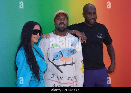 Kim Kardashian, Kayne West und Virgil Abloh nahmen an der Louis Vuitton Menswear Frühjahr Sommer 2019 Show im Rahmen der Paris Fashion Week in Paris, Frankreich am 21. Juni 2018 Teil. Foto von Aurore Marechal/ABACAPRESS.COM Stockfoto