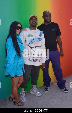 Kim Kardashian, Kayne West und Virgil Abloh nahmen an der Louis Vuitton Menswear Frühjahr Sommer 2019 Show im Rahmen der Paris Fashion Week in Paris, Frankreich am 21. Juni 2018 Teil. Foto von Aurore Marechal/ABACAPRESS.COM Stockfoto