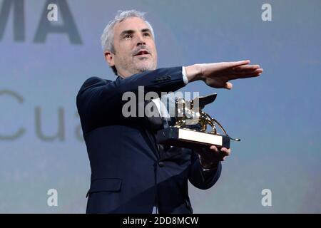 Alfonso Cuaron erhält den Goldenen Löwen für den Besten Filmpreis für "Roma" bei der Abschlussfeier des 75. Internationalen Filmfestivals von Venedig (Mostra) am 08. September 2018 in Venedig, Italien. Foto von Aurore Marechal/ABACAPRESS.COM Stockfoto