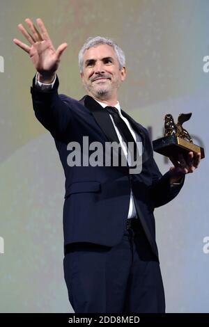 Alfonso Cuaron erhält den Goldenen Löwen für den Besten Filmpreis für "Roma" bei der Abschlussfeier des 75. Internationalen Filmfestivals von Venedig (Mostra) am 08. September 2018 in Venedig, Italien. Foto von Aurore Marechal/ABACAPRESS.COM Stockfoto