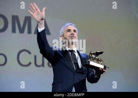 Alfonso Cuaron erhält den Goldenen Löwen für den Besten Filmpreis für "Roma" bei der Abschlussfeier des 75. Internationalen Filmfestivals von Venedig (Mostra) am 08. September 2018 in Venedig, Italien. Foto von Aurore Marechal/ABACAPRESS.COM Stockfoto