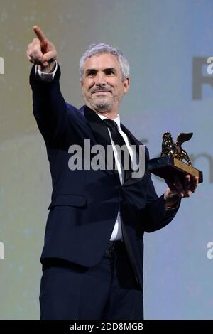 Alfonso Cuaron erhält den Goldenen Löwen für den Besten Filmpreis für "Roma" bei der Abschlussfeier des 75. Internationalen Filmfestivals von Venedig (Mostra) am 08. September 2018 in Venedig, Italien. Foto von Aurore Marechal/ABACAPRESS.COM Stockfoto