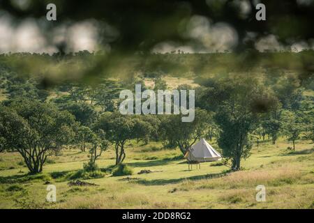 Camping in der El Karama Eco Lodge, Laikipia County, Kenia Stockfoto