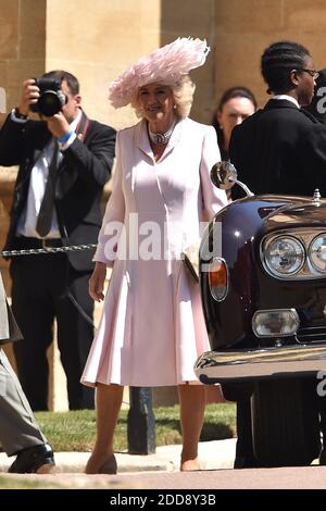 Camilla, Herzogin von Cornwall nimmt an der Hochzeitszeremonie von Prinz Henry Charles Albert Teil.David von Wales heiratet Frau Meghan Markle in einem Gottesdienst in der St. George's Chapel auf dem Gelände von Windsor Castle. Unter den Gästen waren 2200 Mitglieder des Publikums, die königliche Familie und Frau Markles Mutter Doria Ragland. Foto von Lionel Hahn/ABACAPRESS.COM Stockfoto