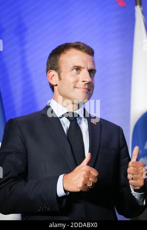 Präsident Emmanuel Macron nimmt am 30. Mai 2018 am ministerrat der Organisation für wirtschaftliche Zusammenarbeit und Entwicklung (OECD) zum Thema "Neugründung des Multilateralismus" in Paris Teil. Foto von Hamilton/Pool/ABACAPRESS.COM Stockfoto