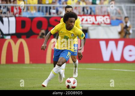 Brasil's Willian während der FIFA World Cup Russia Spiel 1/8 Finalspiel 2018, Brasil vs Mexico in Samara Stadium, Samara, Russland am 2. Juli 2018. Brasilien gewann 2:0. Foto von Henri Szwarc/ABACAPRESS.COM Stockfoto