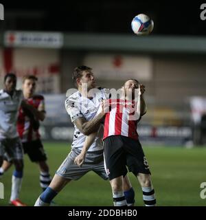 Exeter, Großbritannien. November 2020. Jake Taylor von Exeter City während des EFL Sky Bet League 2 Spiels zwischen Exeter City und Colchester United im St James' Park, Exeter, England am 24. November 2020. Foto von Dave Peters. Nur redaktionelle Verwendung, Lizenz für kommerzielle Nutzung erforderlich. Keine Verwendung bei Wetten, Spielen oder Veröffentlichungen einzelner Vereine/Vereine/Spieler. Kredit: UK Sports Pics Ltd/Alamy Live Nachrichten Stockfoto