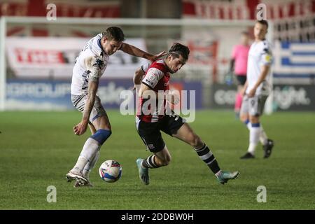 Exeter, Großbritannien. November 2020. Joshua Key von Exeter City während des EFL Sky Bet League 2 Spiels zwischen Exeter City und Colchester United im St James' Park, Exeter, England am 24. November 2020. Foto von Dave Peters. Nur redaktionelle Verwendung, Lizenz für kommerzielle Nutzung erforderlich. Keine Verwendung bei Wetten, Spielen oder Veröffentlichungen einzelner Vereine/Vereine/Spieler. Kredit: UK Sports Pics Ltd/Alamy Live Nachrichten Stockfoto