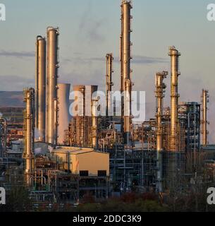 Grangemouth Ölraffinerie und petrochemischen Komplex ist die erste Anlage, die Ethan aus US-Schieferöl als Rohstoff importiert. Stockfoto