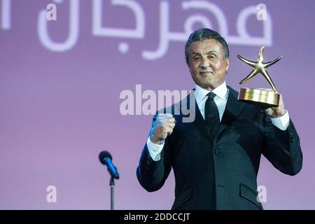 Hollywood-Filmstar Sylvester Stallone erhält am 28. September 2018 in El Gouna, an der ägyptischen Küste des Roten Meeres, einen Karrierepreis bei der Abschlussfeier der 2. Ausgabe des El Gouna Film Festivals. Foto von Ammar Abd Rabbo/ABACAPRESS.COM Stockfoto