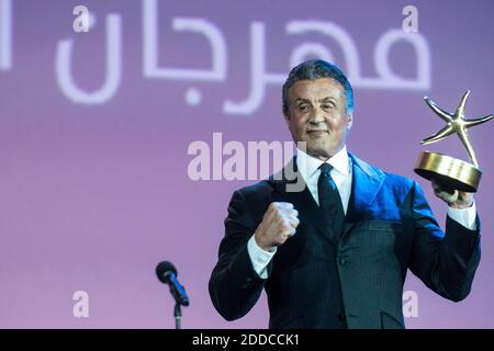 Hollywood-Filmstar Sylvester Stallone erhält am 28. September 2018 in El Gouna, an der ägyptischen Küste des Roten Meeres, einen Karrierepreis bei der Abschlussfeier der 2. Ausgabe des El Gouna Film Festivals. Foto von Ammar Abd Rabbo/ABACAPRESS.COM Stockfoto