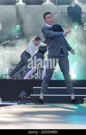 Der belgische Musiker Loic Nottet spielt live beim Les Francofolies Musikfestival in La Rochelle, westlich von Frankreich, am 11. Juli 2018. Foto von Arnault Serriere/ABACAPRESS.COM Stockfoto