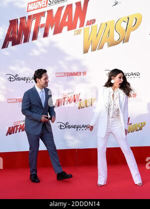 Paul Rudd und Evangeline Lilly bei der ANT-MAN and the Wasp (Ant-man et La Guepe) Premiere im Disneyland Paris in Marne La Vallee, Frankreich am 14. Juli 2018. Foto von Alain Apaydin/ABACAPRESS.COM Stockfoto