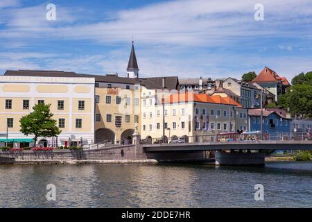 Traun Brücke über Traunsee, Gmunden, Salzkammergut, Oberösterreich, Österreich Stockfoto