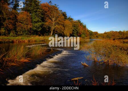 Malerisches Herbstlandschaftsfoto des Boyne-Tals Stockfoto