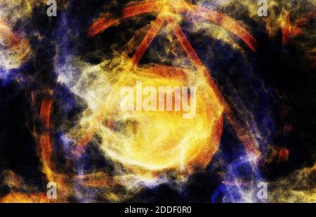 Whispy Sand und Rauch bunte Partikel Hintergrund mit körnigen Look Stockfoto