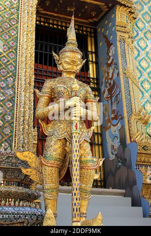 Dämon Wächter Figur Im Wat Phra Kaew, Bangkok Stockfoto