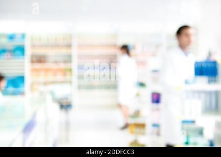 Blur Apotheke (Apotheke oder Kosmetikgeschäft) für Hintergrund Stockfoto