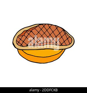 Vektor Hand gezeichnete Foie Gras. Französisches Gericht. Design Skizzenelement für Menü Café, Bistro, Restaurant, Etikett und Verpackung. Farbenfrohe Illustration Stock Vektor