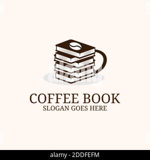 Kaffee und Buch Logo Design Vektor Inspiration, am besten für Ihre Branding-Identität Stock Vektor