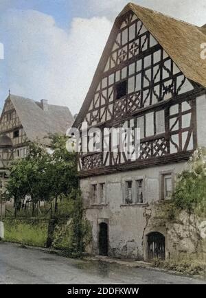 Fachwerkhaus in der Rissbach Bei Traben Trarbach an der Mosel, Deutschland, 1930er Jahre. Fachwerkhaus am Rissbach in der Nähe von Traben Trarbach am Fluss Mosel, Deutschland der 1930er Jahre. Stockfoto