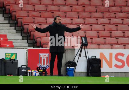 Daniel Farke Norwich City Manager am Rande der Spiel Stockfoto