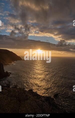 Sonnenuntergang von Porto Santo - Fonte da Areia Stockfoto