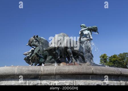 Geographie / Reisen, Dänemark, Kopenhagen, Gefion-Brunnen, Gefionspringvandet am Hafen von Kopenhagen, Additional-Rights-Clearance-Info-not-available Stockfoto