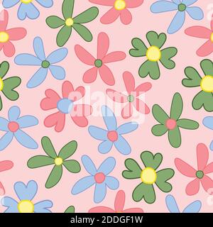 Elegante Hand gezeichnet trendy Blumen Vektor nahtlose Muster-Design für Textil- und Digital-Siebdruck-Ditsy florale Textur bunten Hintergrund Stock Vektor