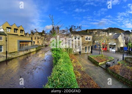 Hebden Water and Bridge Gate, Hebden Bridge, Calderdale, West Yorkshire Stockfoto