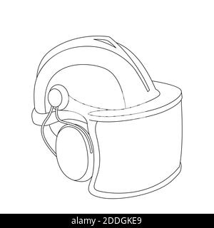 Helm des Holzfällers, Vektor-Illustration, Futter zeichnen Stockfoto