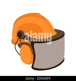 Helm des Holzfällers, Vektor-Illustration, flacher Stil Stockfoto