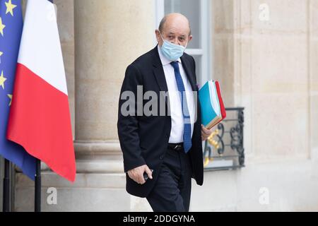 Paris, Frankreich, 25. November 2020, Jean Yves Le Drian, Außenminister, François Loock/Alamy Stockfoto