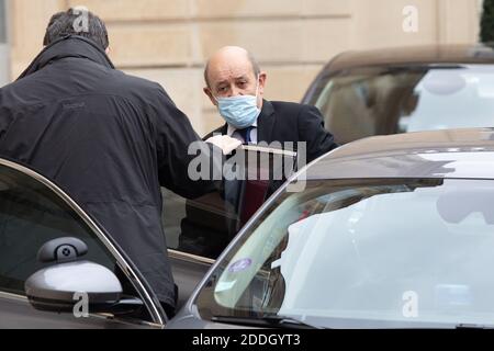Paris, Frankreich, 25. November 2020, Jean Yves Le Drian, Außenminister, François Loock/Alamy Stockfoto