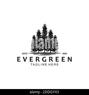 Evergreen Logo Design Inspiration Stockfoto