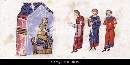 Illustrationen - Illuminationen aus der byzantinischen Geschichte Manuskript von John Skylitzes, 11. Jahrhundert n. Chr. Stockfoto