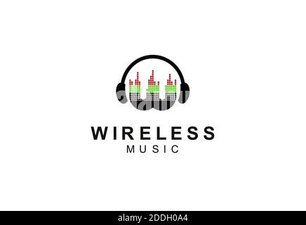 Sound Connection Wireless Logo Design Stockfoto