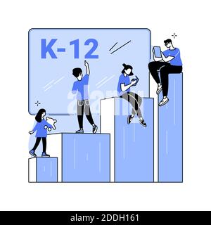 K-12 Programm abstrakte Konzept Vektor-Illustration. Stock Vektor