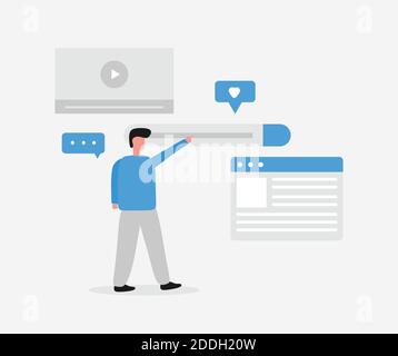 Designs über Menschen, die im Internet suchen Stock Vektor