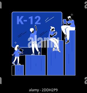 K-12 Programm abstrakte Konzept Vektor-Illustration. Stock Vektor