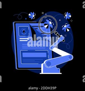 Automatisierte Tests abstrakte Konzept Vektor-Illustration. Stock Vektor