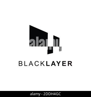 Einfache Elementdarstellung. Layers Konzept Symboldesign. Kann für Web und mobile Geräte verwendet werden. Stockfoto