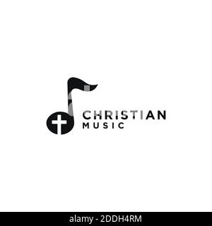 Cristian Symbole. Das Kreuz Jesu in einer musikalischen Note Stockfoto