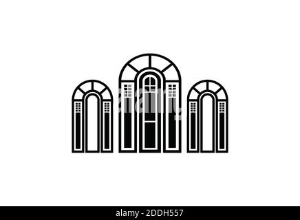Tür abstrakte Immobilien Wohn Logo Design-Vorlage für Unternehmen Stockfoto