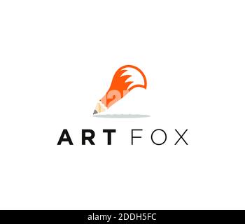 Stift kreative Fuchs Logo Design Inspiration Stockfoto