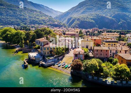 Dervio, Comer See (IT), Luftbild Stockfoto