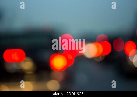 Bokeh Lichter von Stau am Morgen für Hintergrund Stockfoto