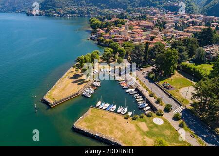 Dervio, Comer See (IT), Luftbild Stockfoto